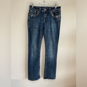 Grace Women's Classic Blue Straight Leg Jeans 28